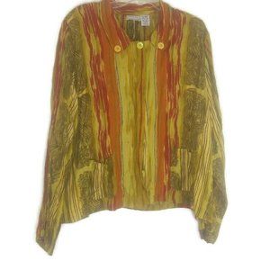Vintage 80's First Class Boho Abstract Artsy Jacket